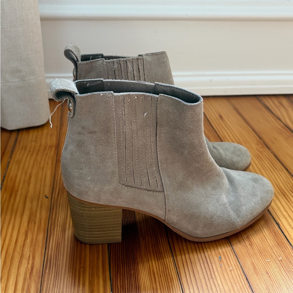INC International Concepts Taupe Suede Ankle Booties